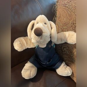 Vintage 1981 Wrinkles Dog Puppet Plush Stuffed Animal Toy